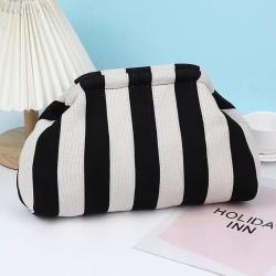 Hot selling women's striped woven versatile cloud beach bag