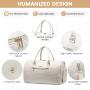 Carry on quilted PU leather Weekender Overnight Bag with Toiletry Bag Waterproof Tote Casual Crossbody Casual Travel Duffle Bag