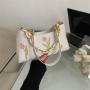 Flower Printing Women'S Bags Shoulder Bag Pure Color Handbag Tote Bag Pu Leather Handbag Manufacturer Customize