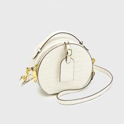 2024 Custom Crocodile Vegan Leather Round Hand Bags For Women Ladies Circle Purse
