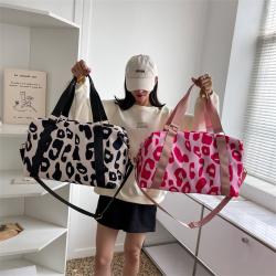 New Design Leopard Print Waterproof Oxford Travel Bag Women Shoulder Crossbody Handbag Lightweight Sports Fitness Bag