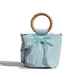 2024 Custom Butterfly Knot Purses And Handbags Wooden Handle Bucket Bags Women Handbags Ladies