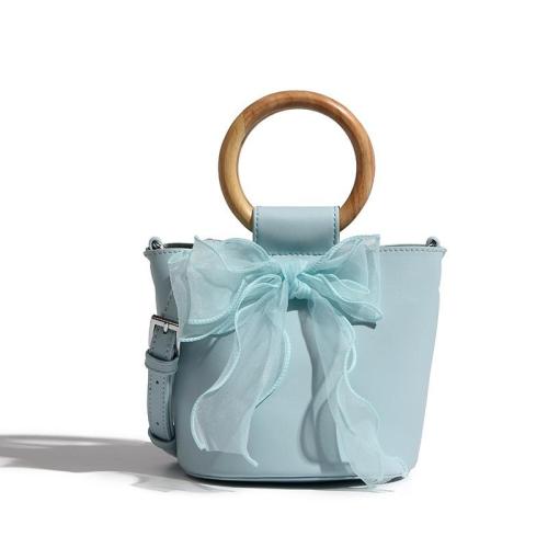 2024 Custom Butterfly Knot Purses And Handbags Wooden Handle Bucket Bags Women Handbags Ladies