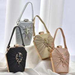 glitter rhinestone shoulder bag Fashion Women Rhinestone Metal Handle Luxury Ladies Diamond Evening Clutch Purse