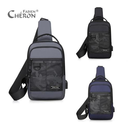 Personalized Ecofriendly Sling Bag Many Pockets Usb Port Cross Body Chest Bag For Man In Big Size