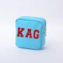 Keymay Women Small Cute Chenille DIY Zipper Pouch Travel Storage Organizer Bag Cosmetic Toiletry Bag ladies nylon Make Up