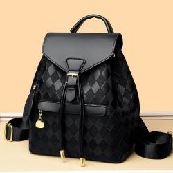 ZF243 Shoulder Bag Female New Casual Lightweight Plaid Bag Daily Work Out Travel Backpack PU Simple Leisure Bags For Woman