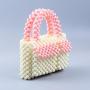New Style 2024 Acrylic resin beads Colorful Small zipper Square Handmade Pearl Tote Bag Fashion Women Mini Beaded Handbags