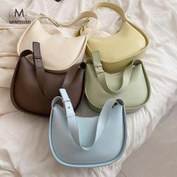 Minissimi Custom Logo Handbag Bolsos De Mujer Women Crossbody Bags Vintage Hobo Bags Pure Color Shoulder Bag For Ladies