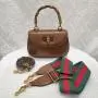 2024 Bamboo Handle Purses And Handbags Luxury Genuine Leather Bags For Women Ladies