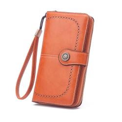 CCF77 Women Clutch Wallet Vintage Clutch Wallet Holder Card Bag for Girls Long Pu Leather Designer Slim Wallets Leather Woman