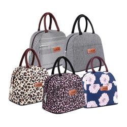 Customization Logo Lunch Tote Bag Leopard Insulated Lunch Box Adult Reusable Lunch Bag for Women Men