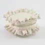 Keymay Wholesale Women Beautiful Makeup Bag Waterproof Wash Bag Storage Pouch Gingham Ruffle Small Nylon Cosmetic Bag