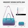 Fashion Gradient Travel Duffle Bag Unisex Carry On Luggage Bag with Shoe Compartment and Toiletry Pouch Weekender Overnight Bag