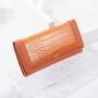 New crocodile pattern buckle women's long wallet
