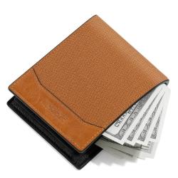 ZR728 Men Short Wallet Card Holder Card Positions Case Open Frosting Purse Retro Money Clip Billfold Dollars PU Open Wallet