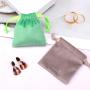 Custom Logo Printed Mini Velvet Pouch Bag Jewelry Cosmetic Nail Polish Packaging Velvet Drawstring Bag