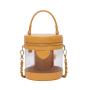 Hot sale women chain transparent bucket bag fashion designer clear PVC hand bag for women