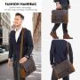 Lovevook 15.6 Inch Vintage Leather Laptop Book Bag Satchel Bag for Work School Men Messenger Bags Waterproof Canvas Briefcase