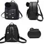 Fashion Mini Backpack Purse Pompom Ball PU Leather Backpack Shoulder Bag for Women