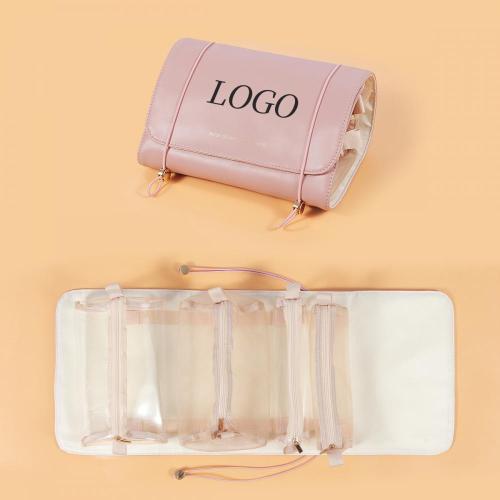 Custom Logo 4 detachable Removable Carry On Zipper Pouches Travel Toiletry Bag Makeup Cosmetic Bags for Girls