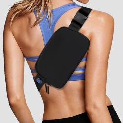 BSCI Factory Fashion Hot Sale Women Waterproof Nylon Fanny Waist Pack Black Everywhere Belt Bag Men Running Waist Bag