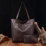 Women's Soft Leather Hand Bags Oil Wax Leather Large Capacity Single Shoulder Bags Classic Tote Bag Set Pocket PU Leather Ladies
