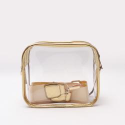 Keymay Stock NO MOQ New Gold 9 Colors Concert Purse Long Shoulder Strap Game Day Clear PVC Shoulder Stadium Crossbody Bag Wome