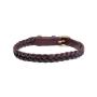 Heavy Duty Round Braided Leather Dog Collar Soft and Strong Dog Collar for Large Dogs