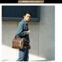 Men Retro  Business Laptop Briefcase China PU Wholesale Large Capacity Tote Pure Color Zipper Square Handbags