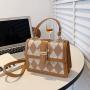 New high-end versatile checkered crossbody bag with one shoulder small square bag