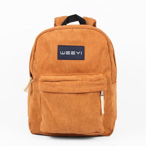 CHANGRONG Custom Lightweight  Casual Daypack corduroy backpack For Travel