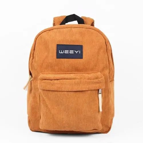 CHANGRONG Custom Lightweight  Casual Daypack corduroy backpack For Travel