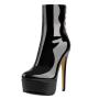 2023 New Design Custom Ties Botas Para Mujer Round Toe Side Zip Stiletto High Heel Platform Boots Women Fashion Ankle Booties