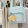 Wholesale Cheap Price Canvas Ita Bags Customized Clear PVC Window Women Tote Bags Girls Shoulder Bag