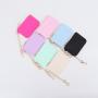 Low MOQ 8 Colors Stock Keymay Small Credit Card Holder Nylon Mini Bag keychain Waterproof Zipper Wallet Coin Purses