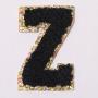 Stock Multi Color Black Self Adhesive with 3M Sticker Fuzzy Glitter Trim Iron Stick A-Z Alphabet Letters DIY Embroidered Patches