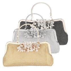 Wholesale banquet bag manufacturers handbags single shoulder women's crossbody bags rhinestone evening bags gold party handbag