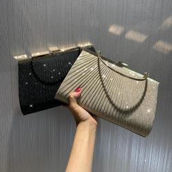 2024Hot sale Hand-made Polyester Fabrics Gentle style Ladies Wedding paty Purse Luxury Evening Chain bag