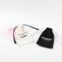 Custom Logo Printed Canvas Cotton Drawstring Dust Bag Black White Thick Cotton Jewelry Packaging Cosmetic Pouch