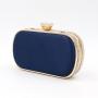 Fashionable polyester silk handbag elegant dinner bag single shoulder blue clutch evening bags manufacturer