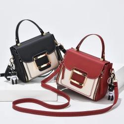 2023 New Fashion Women's Handbag Trend Pu Splicing Soft Handle Women's Car Sewing High-grade Texture Solid Color Shoulder Bag