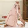 2024 vegan leather chest bags women handbags ladies fashion shoulder bag cross-body bags with colorful strap