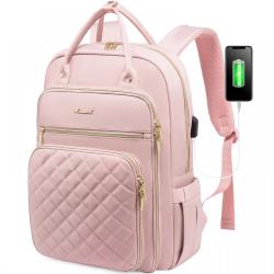 LOVEVOOK Multiple Pockets Casual 15.6" 17" Oxford Laptop Backpacks Water Resistant College School Book bag Women Travel Backpack