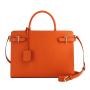 Latest top handle handbag with wide strap fashion women genuine leather shoulder bag for lady