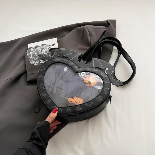 New Mini PU Color Contrast Niche Design Female Bag Custom Bat Shaped Ita Bag Love Convertible Backpack
