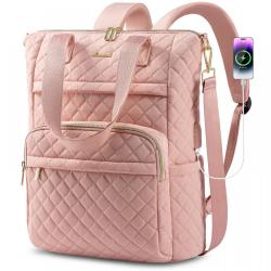 LOVEVOOK Laptop Backpack for Women 15.6 inch Quilted Tote Backpacks Cute Computer Work School Teacher Travel Backpack Bag Purse
