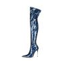 2021 Fashion Design Autumn Stiletto Heels Patent Leather Back Zipper Sexy Pointed Toe Over The Knee Thigh High Boots For Women