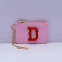 Candy Color Nylon Mini Waterproof Personalized Glitter Patches Custom Women Girls Portable Cute Keychain Wallet Coin Purse