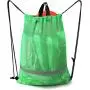 Gelory Wholesale Reusable Custom Eco Friendly Nylon Reflective Football Kickboard Mesh Drawstring Backpack Bags With Zipper Pocket